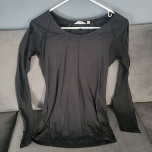 Athleta Black Long Sleeve Shirt & White Crop Top